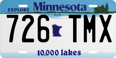 MN license plate 726TMX