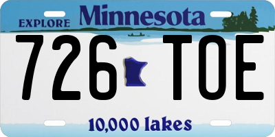 MN license plate 726TOE