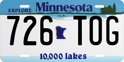MN license plate 726TOG