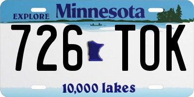 MN license plate 726TOK