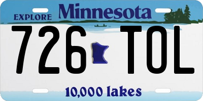MN license plate 726TOL
