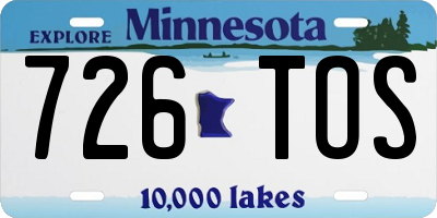 MN license plate 726TOS