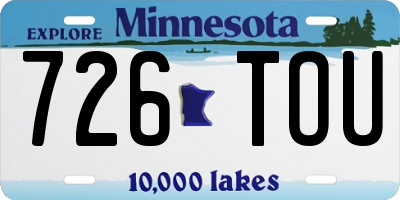 MN license plate 726TOU