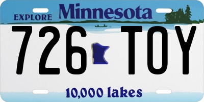 MN license plate 726TOY