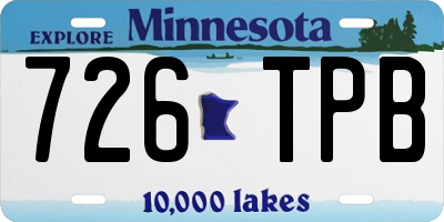 MN license plate 726TPB