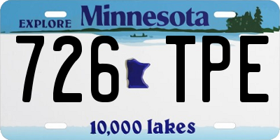 MN license plate 726TPE