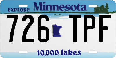 MN license plate 726TPF