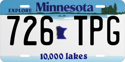 MN license plate 726TPG