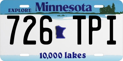 MN license plate 726TPI