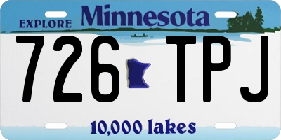 MN license plate 726TPJ