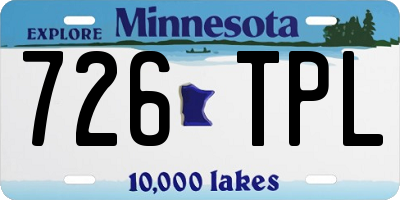 MN license plate 726TPL