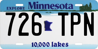MN license plate 726TPN