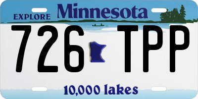 MN license plate 726TPP