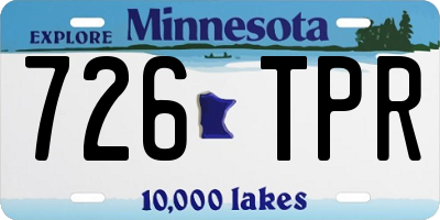 MN license plate 726TPR