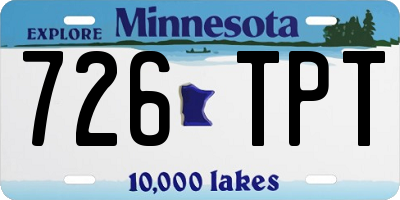 MN license plate 726TPT