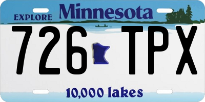 MN license plate 726TPX