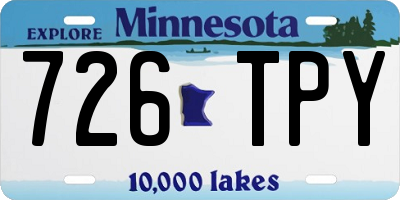 MN license plate 726TPY