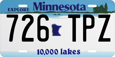 MN license plate 726TPZ
