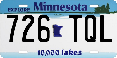 MN license plate 726TQL