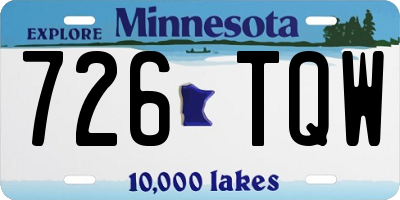 MN license plate 726TQW