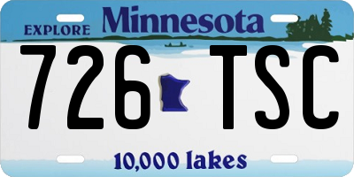 MN license plate 726TSC