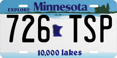 MN license plate 726TSP