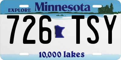 MN license plate 726TSY