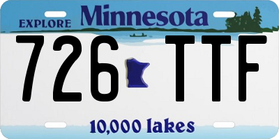 MN license plate 726TTF