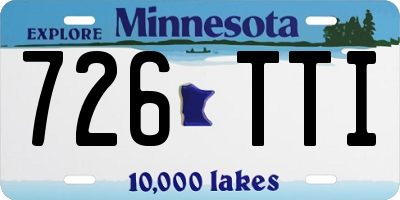 MN license plate 726TTI