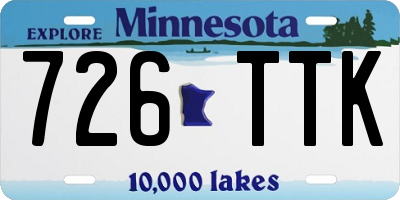 MN license plate 726TTK