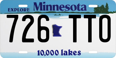 MN license plate 726TTO