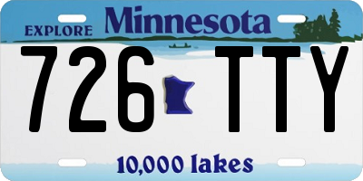 MN license plate 726TTY