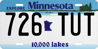 MN license plate 726TUT