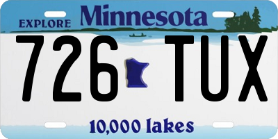 MN license plate 726TUX