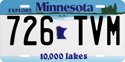 MN license plate 726TVM