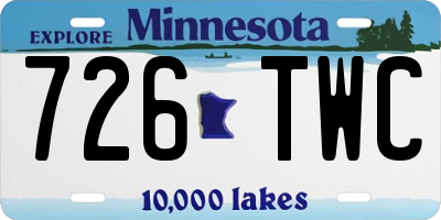 MN license plate 726TWC