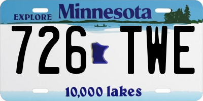 MN license plate 726TWE