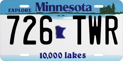 MN license plate 726TWR