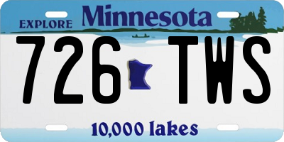 MN license plate 726TWS