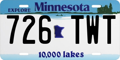 MN license plate 726TWT