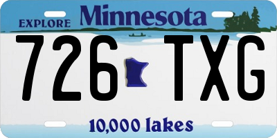 MN license plate 726TXG