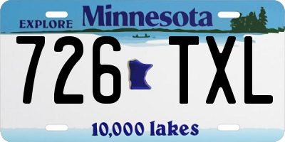 MN license plate 726TXL