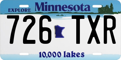 MN license plate 726TXR