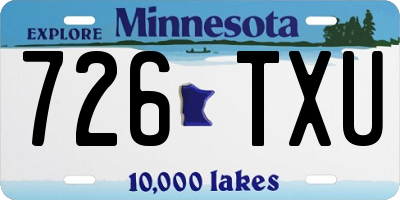 MN license plate 726TXU
