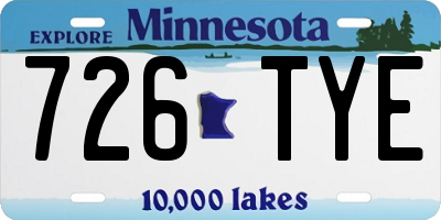 MN license plate 726TYE
