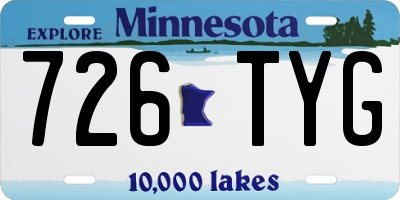 MN license plate 726TYG
