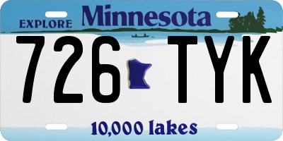 MN license plate 726TYK