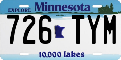 MN license plate 726TYM