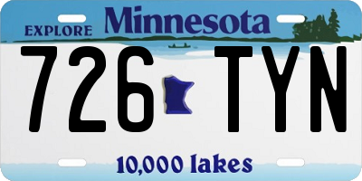 MN license plate 726TYN