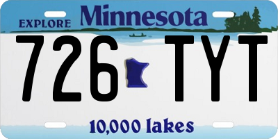 MN license plate 726TYT